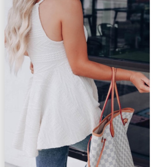 Ivory flowy knitted sleeveless tank - Picture 4 of 5